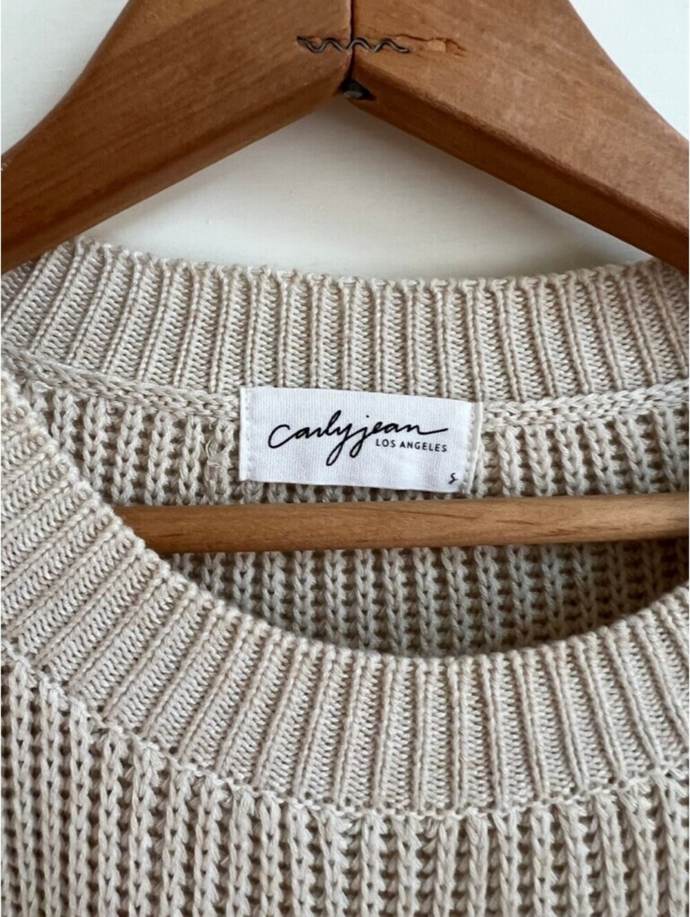 Carly Jean Los Angeles Pullover Sweater Women's Size L Cream Cozy Fall Lagenlook - Picture 3 of 6